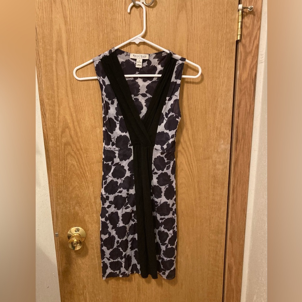 White House Black Market (WHBM) Mesh Floral Dress S Black Gray